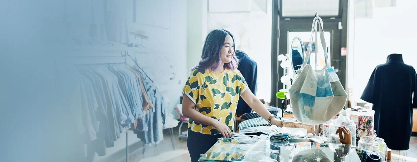 Retail store owner at work