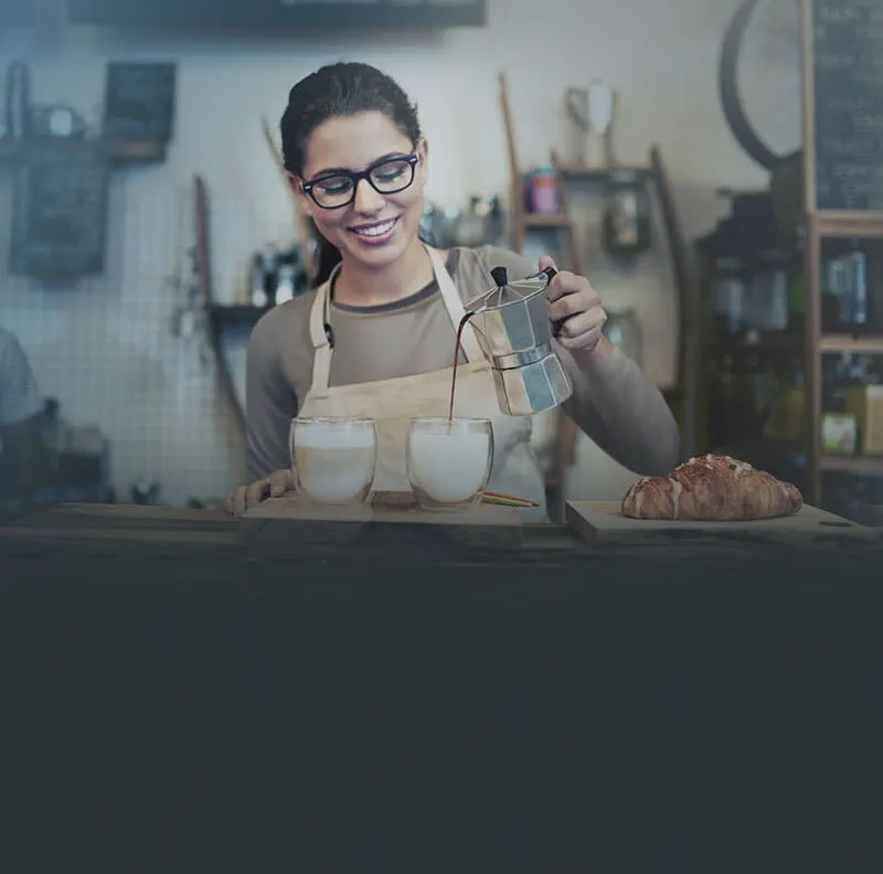 Barista making coffee